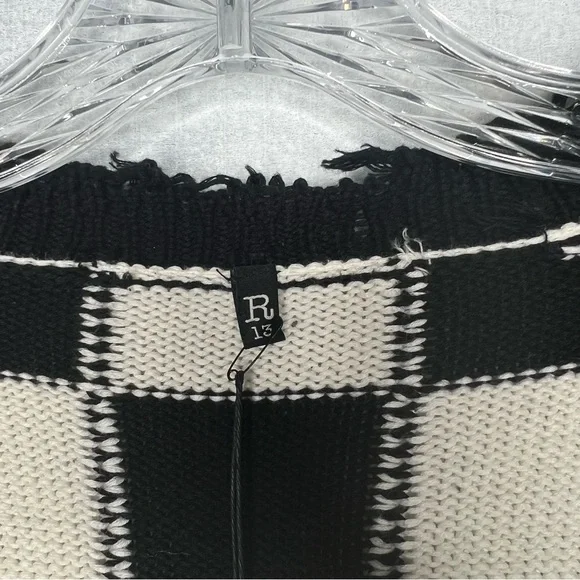 ❌SOLD❌R13 Distressed Edge Checkered Cardigan - Picture 6 of 9